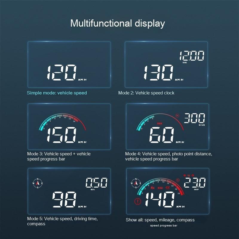 Head-Up Display Car GPS Universal Speed Compass - Arovion