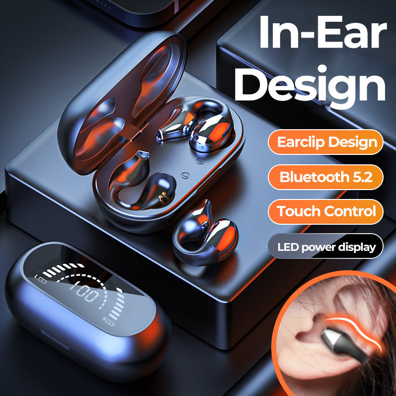 Ear Clip Bone Conduction Headphone Bluetooth-compatible 5.2 HIFI - Arovion