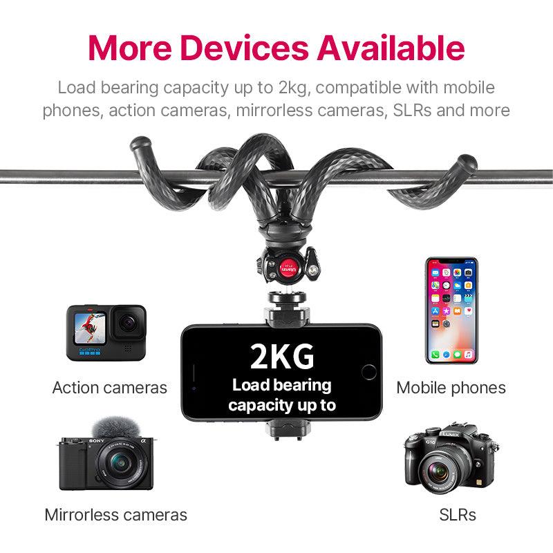 Black Octopus Mobile Phone Clip Gimbal Tripod Set - Arovion