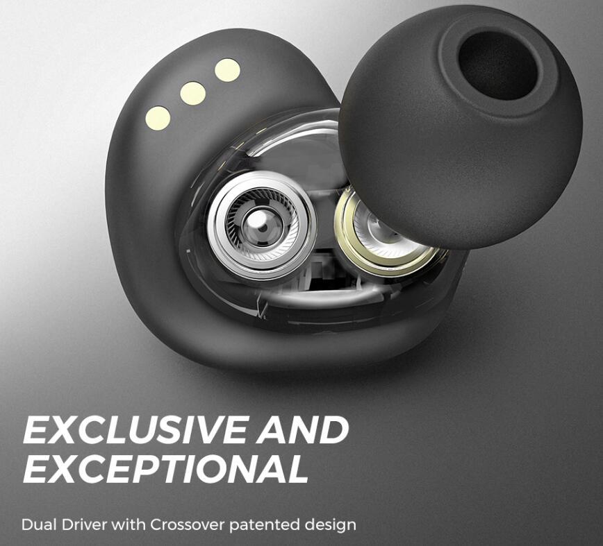 Dual Dynamic Drivers Wireless Earbuds Bluetooth - Arovion