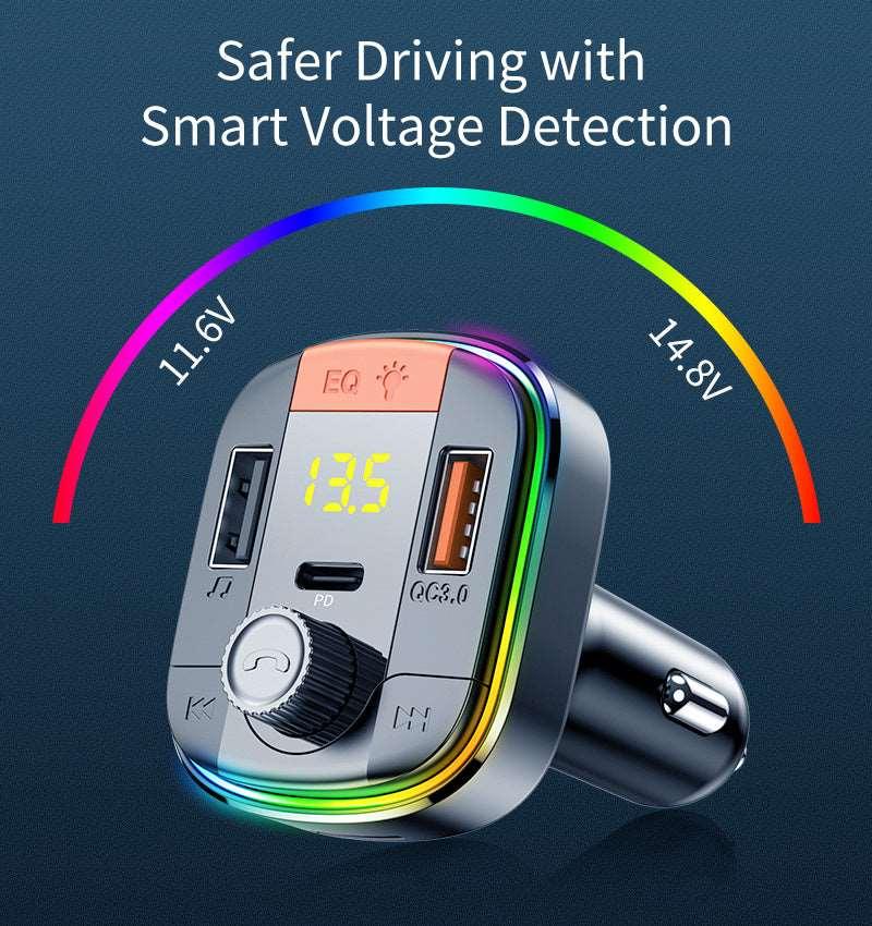 Car MP3 Bluetooth Player PD QC3.0 Fast Charge Car Charger - Arovion