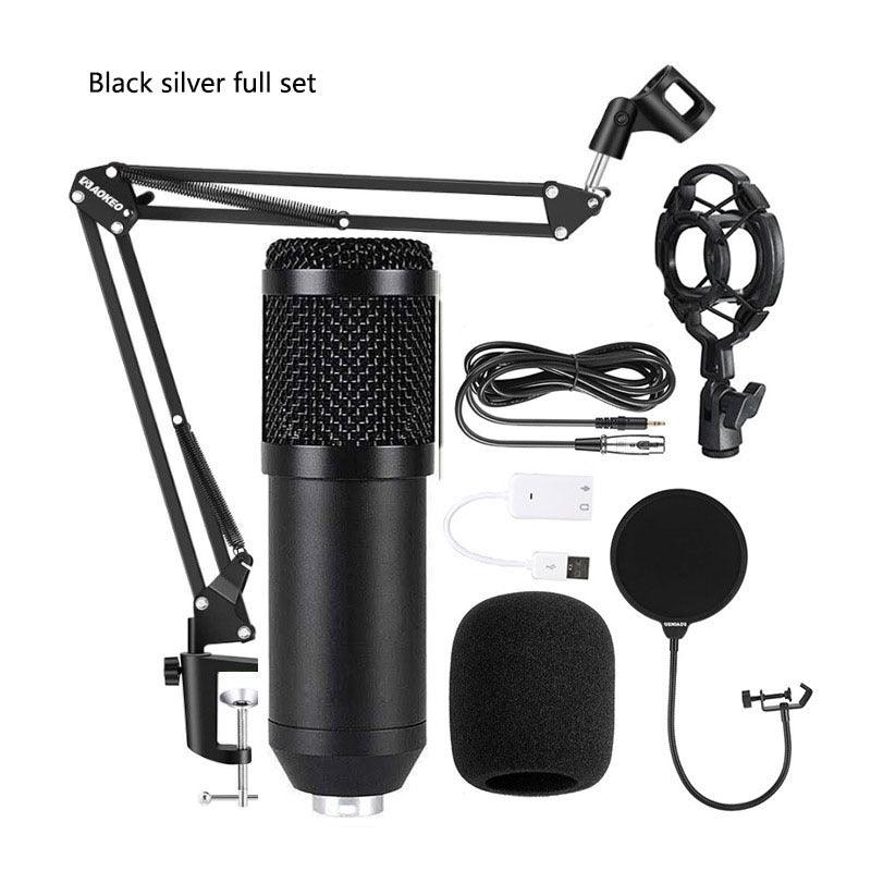 Bm800 Condenser Microphone V8 Sound Card Recording Live Broadcast Set - Arovion