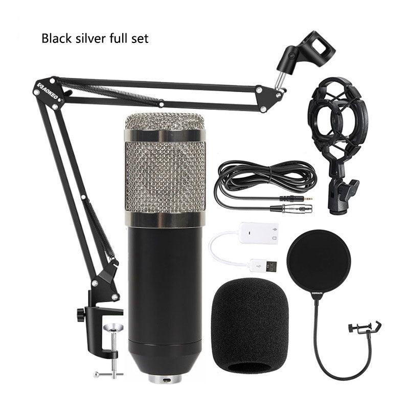 Bm800 Condenser Microphone V8 Sound Card Recording Live Broadcast Set - Arovion