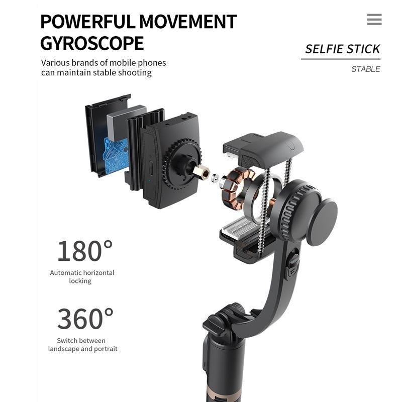 Compatible with Apple, L08 Mobile Phone Stabilizer, Anti-Shake Handheld Gimbal, - Arovion