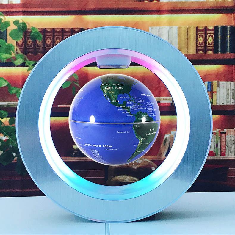 Round LED World Map Floating Globe Magnetic Levitation - Arovion