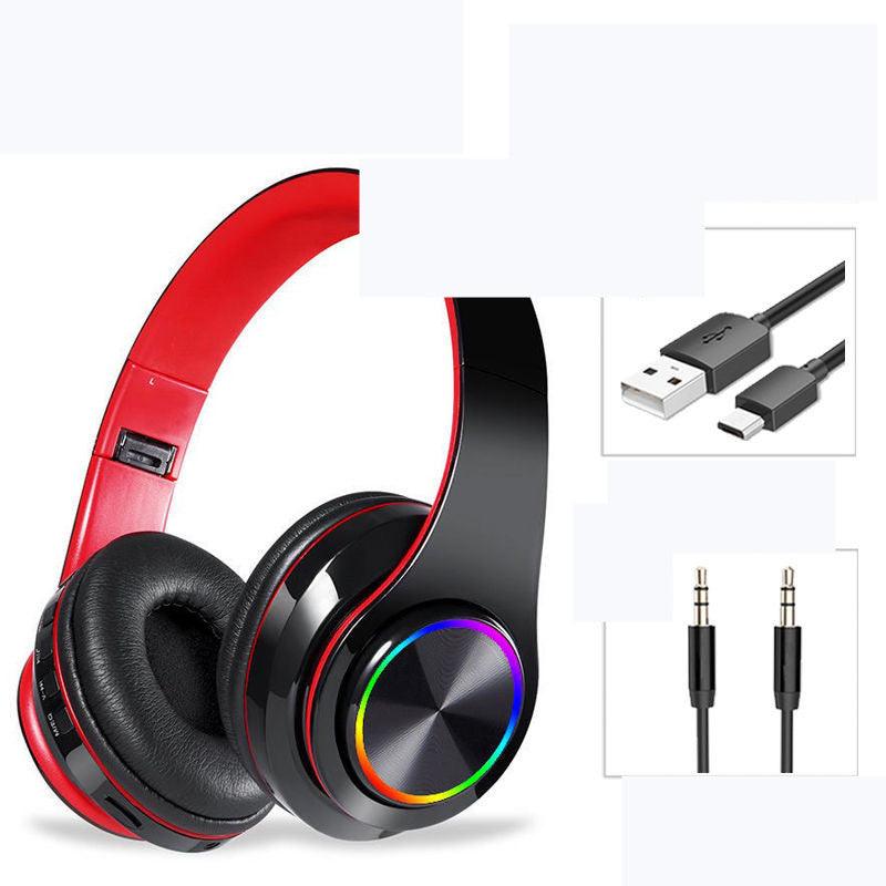 LED Wireless Bluetooth Headphones Gaming Headsets Sport - Arovion