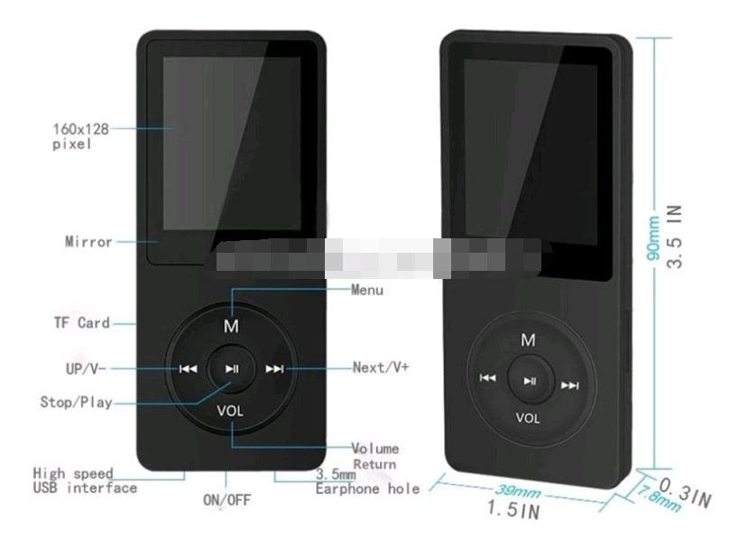 1.8 inch MP3 MP4 lossless player TF card FM - Arovion