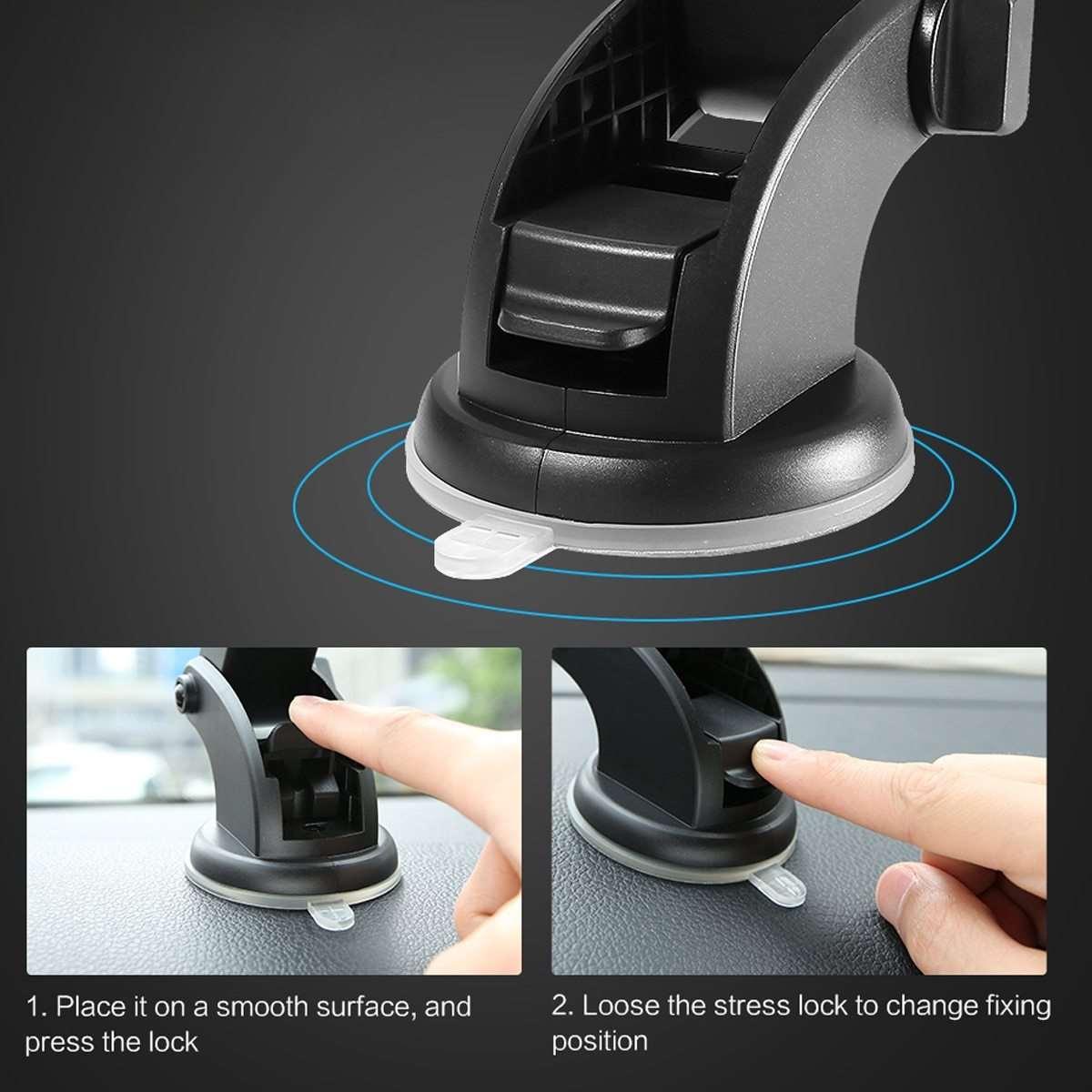 Car Phone Holder Long Rod Telescopic Suction Cup Type - Arovion