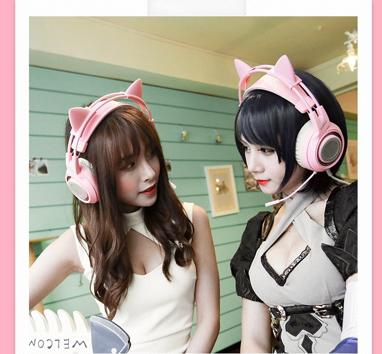 G951USB 7.1 Virtual Surround Sound Headsets LED Cat Ear Headphones - Arovion