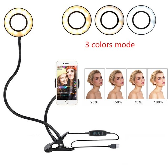 LED Selfie Ring Light for Live Adjustable Makeup Light-8cm Stand - Arovion