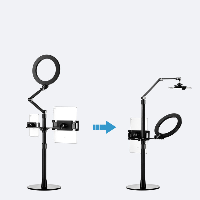 Mobile Phone Tablet Stand With Fill Light Vertical Folding Rotation - Arovion