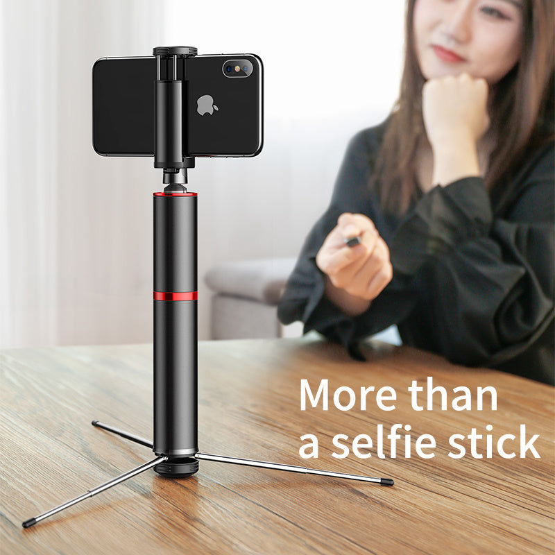 Compatible with Apple, Integrated Bluetooth remote control selfie stick with tripod - Arovion