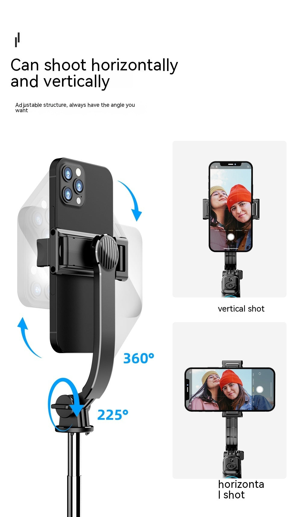 Detachable Desktop Stand Multifunctional Bluetooth Selfie Stick - Arovion