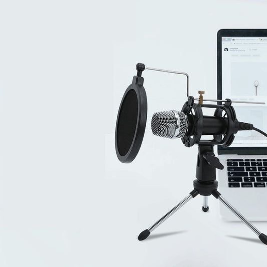 Mini Mobile Computer Live Broadcast With Stand Microphone Aluminum - Arovion