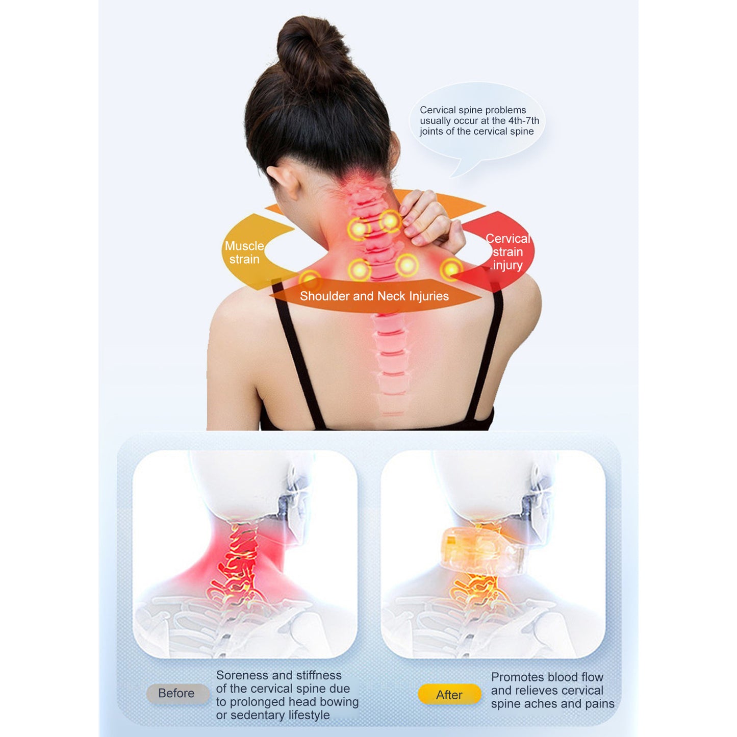 Home Fashion Smart Hot Compress Shoulder Neck Massager - Arovion