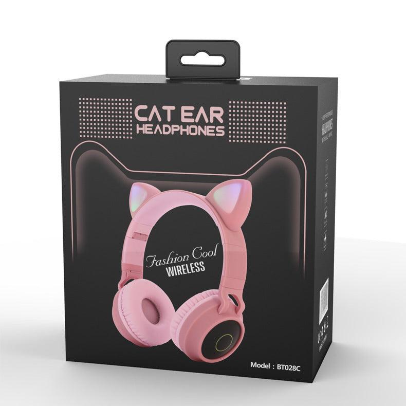 LED Light Cat Ear Headphones Wireless Bluetooth 5.0 - Arovion