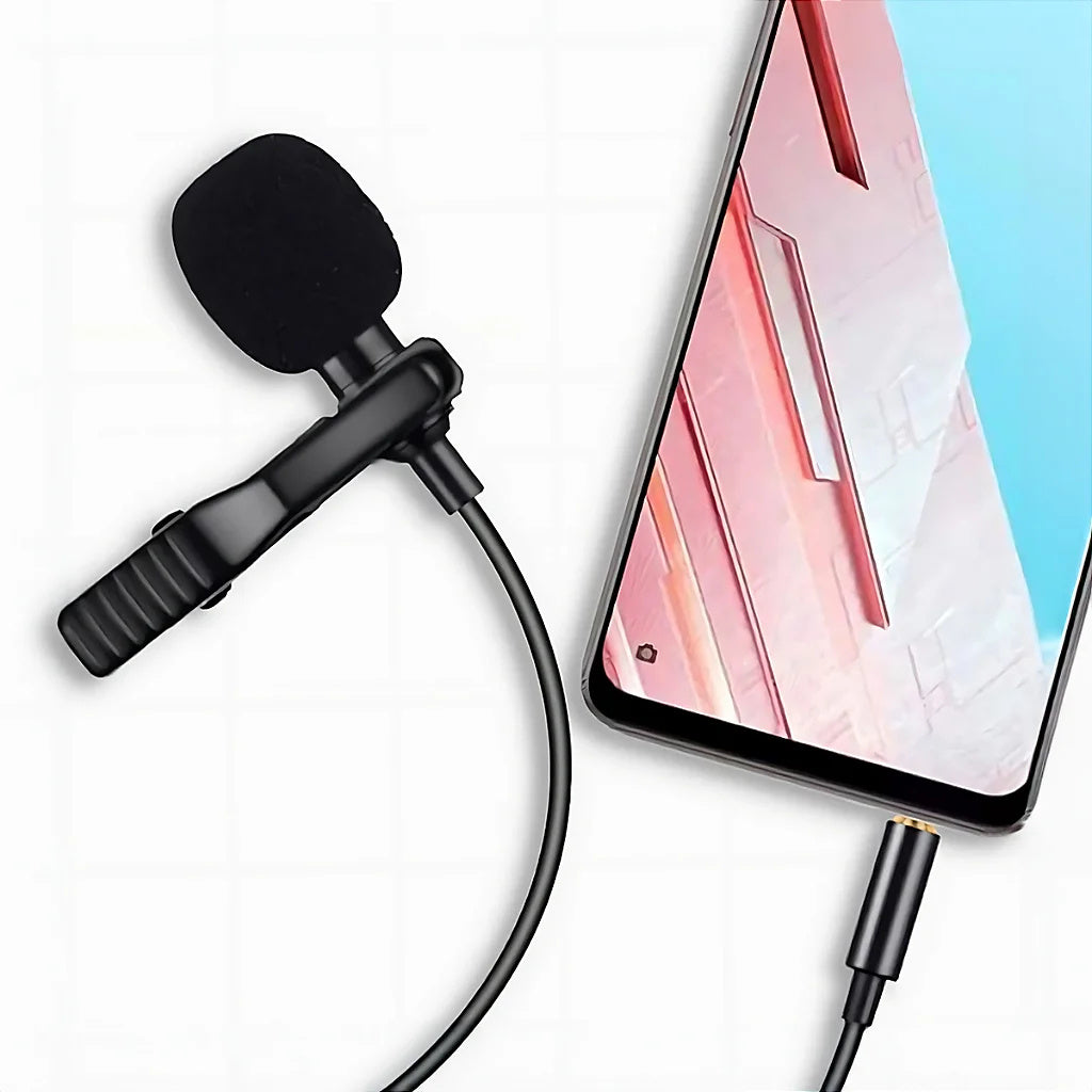 Microphone Lapel Smartphone Cameras Wired Headphone Plug P3 - Arovion