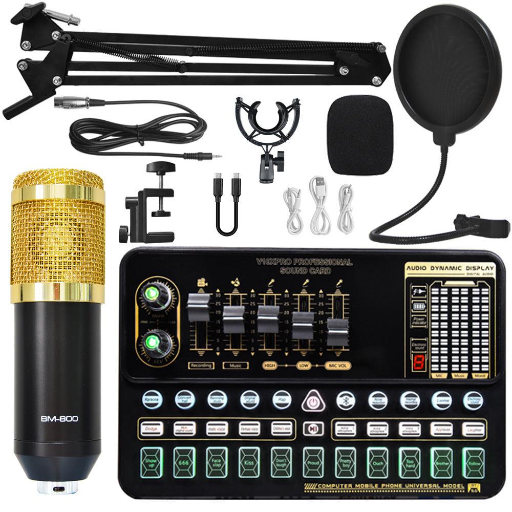 Live Broadcast Sound Card Set With Condenser Microphone - Arovion