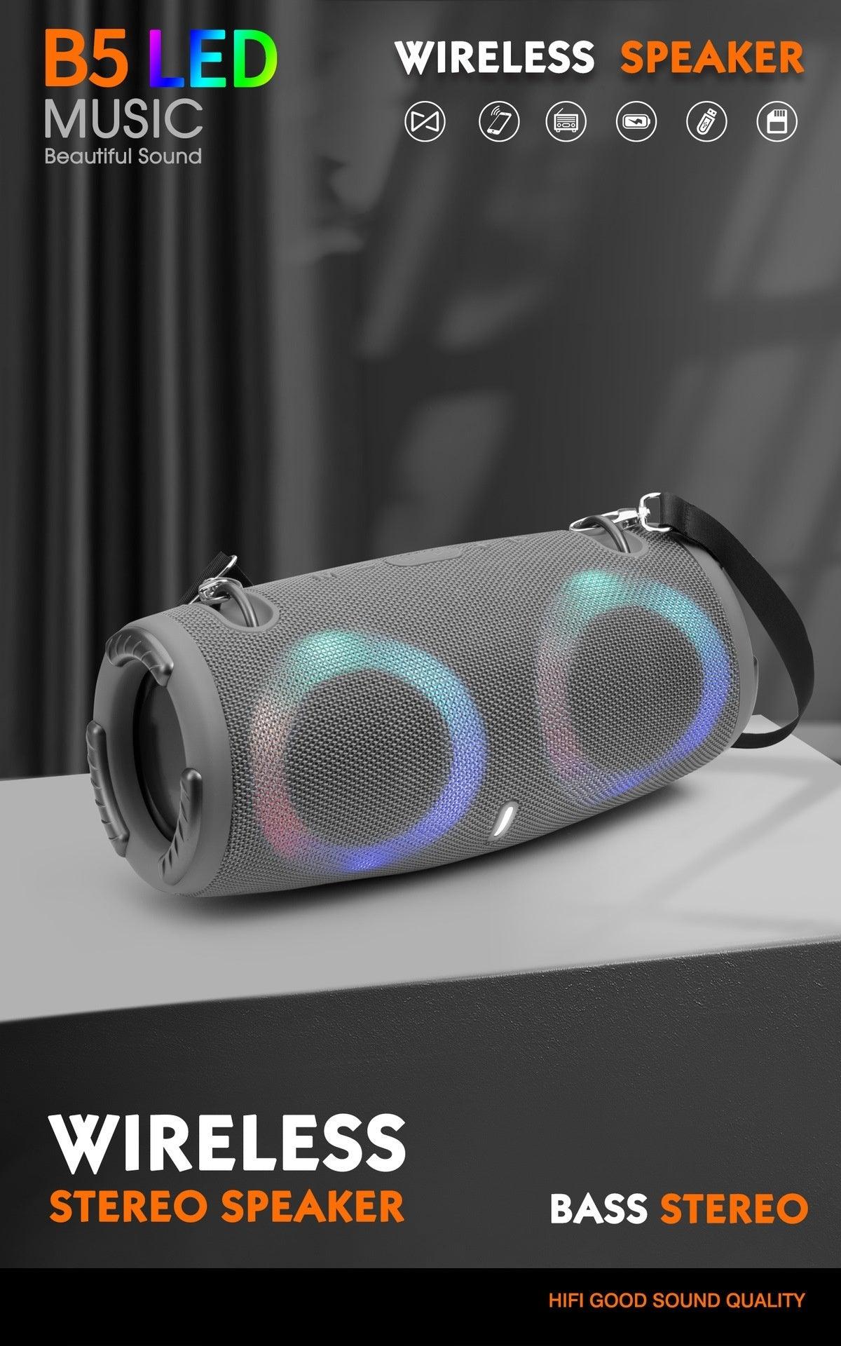 War Drum Bluetooth Speaker With RGB Colored Lights - Arovion