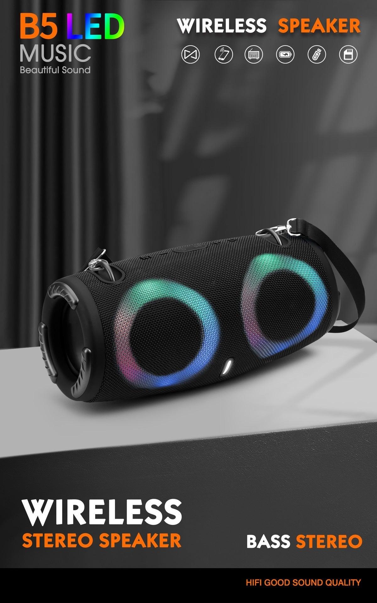 War Drum Bluetooth Speaker With RGB Colored Lights - Arovion