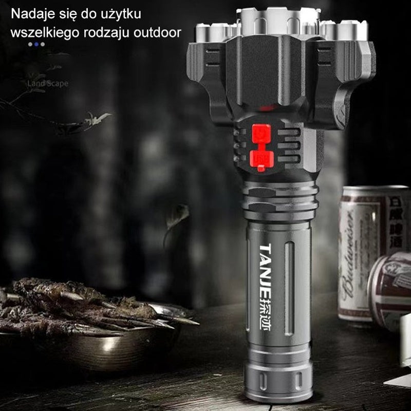 Outdoor Home Portable Riding USB Rechargeable Flashlight - Arovion