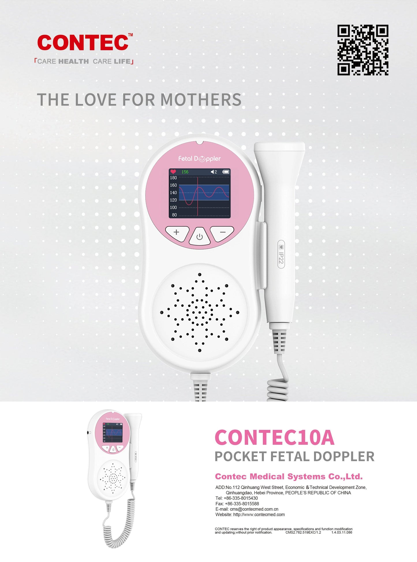 Pocket Fetal Doppler Pregnancy Baby Heart Rate Monitor - Arovion