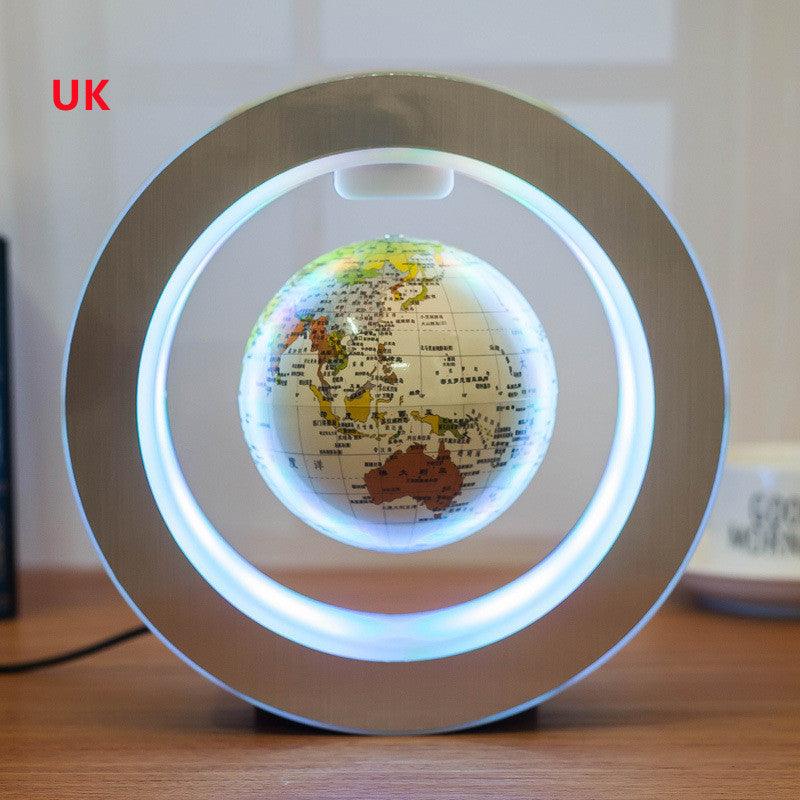 Round LED World Map Floating Globe Magnetic Levitation - Arovion