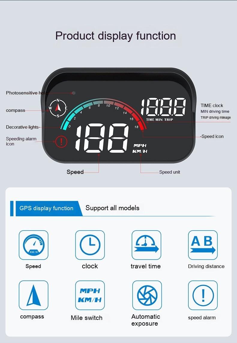 Head-Up Display Car GPS Universal Speed Compass - Arovion