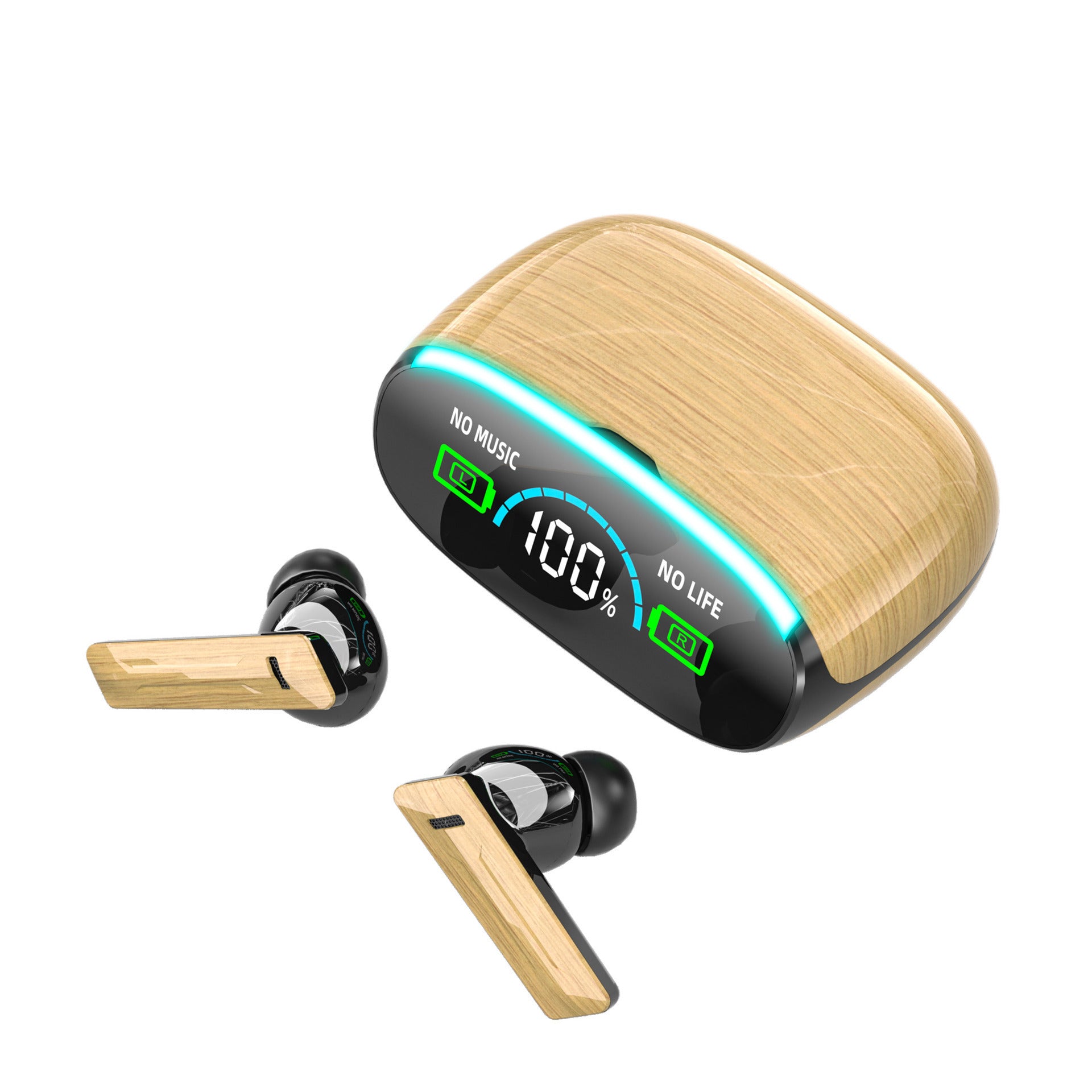 Wood Grain Wireless Sports In-ear Noise-canceling Low-latency Bluetooth Headphones - Arovion