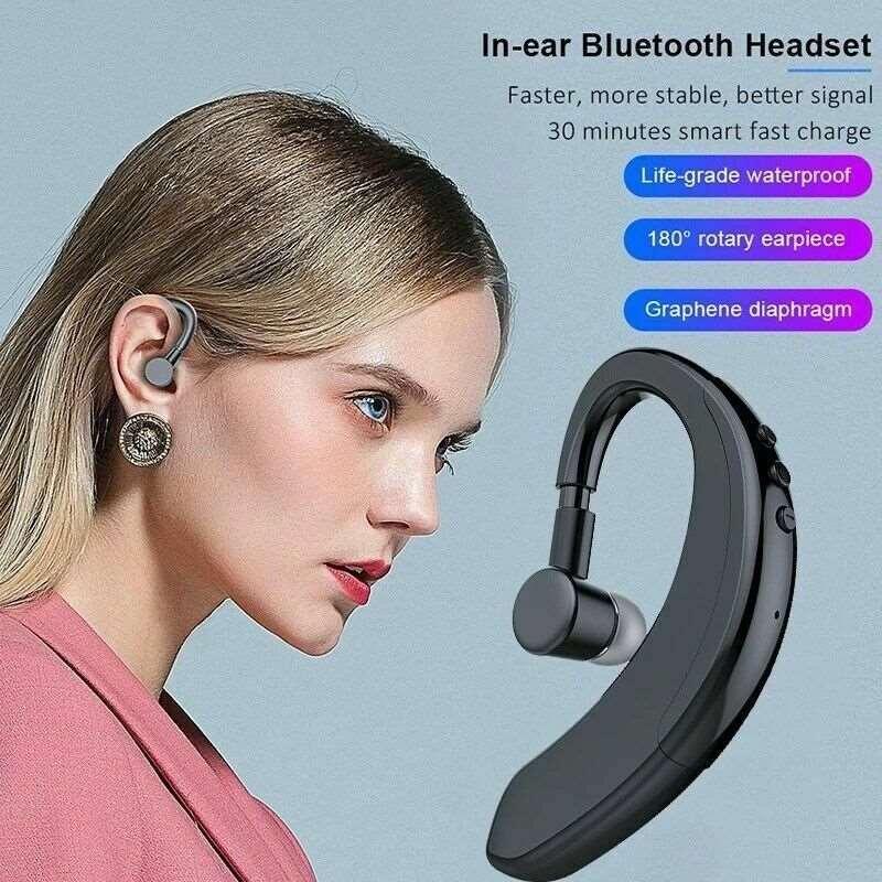 Bluetooth 5.0 Earpiece Driving Trucker Wireless Earbuds Noise Cancelling - Arovion