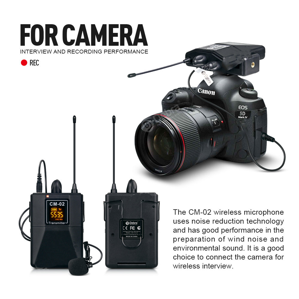 Wireless Microphone With Monitor Lavalier Camera Radio SLR Interview Recording - Arovion