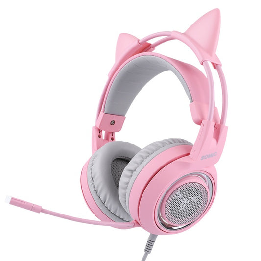 G951USB 7.1 Virtual Surround Sound Headsets LED Cat Ear Headphones - Arovion