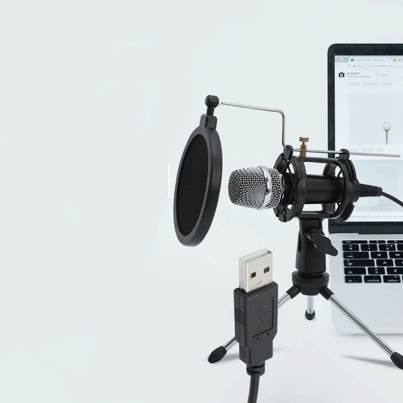 Mini Mobile Computer Live Broadcast With Stand Microphone Aluminum - Arovion