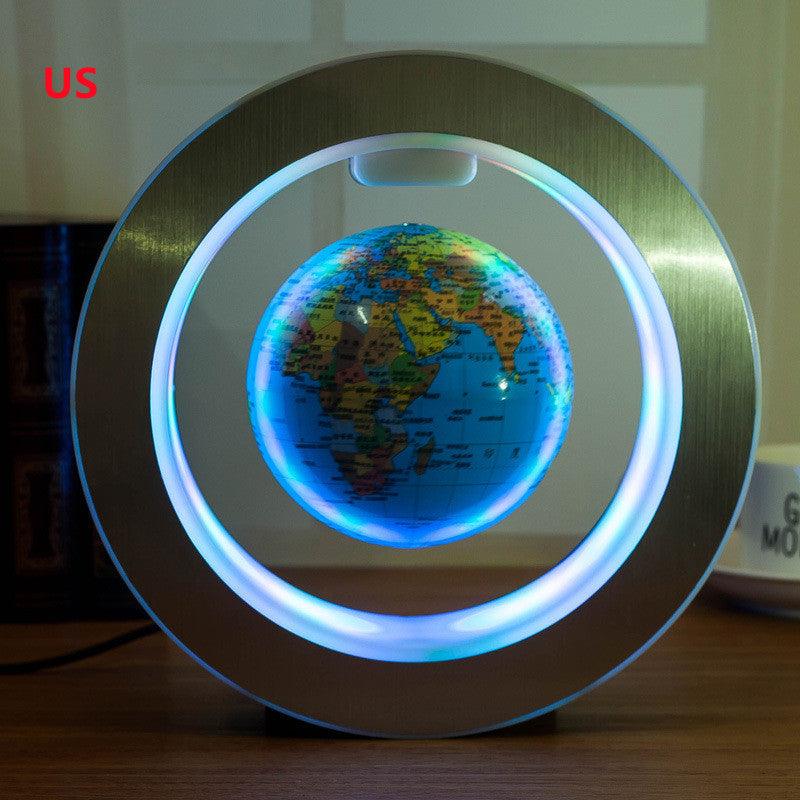 Round LED World Map Floating Globe Magnetic Levitation - Arovion