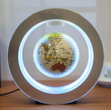 Round LED World Map Floating Globe Magnetic Levitation - Arovion