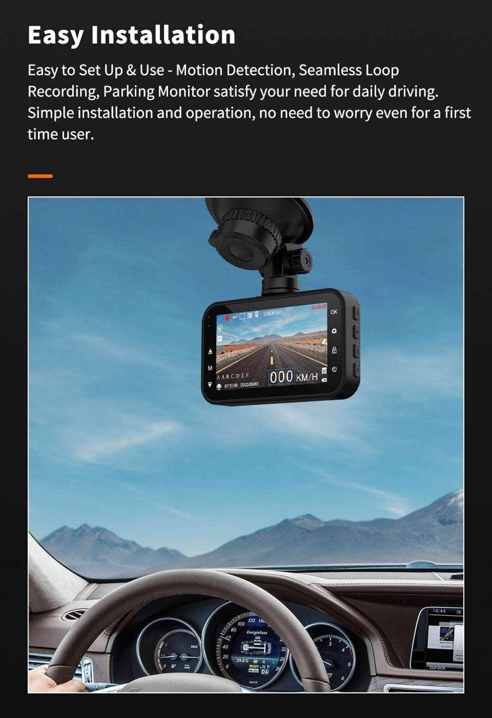 Dash Cam Front And Rear Car Camera Dual Dashcam 1080P FHD - Arovion