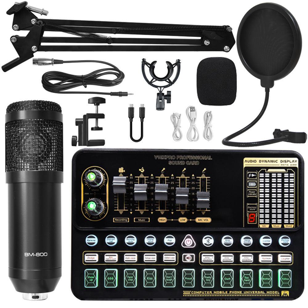 Live Broadcast Sound Card Set With Condenser Microphone - Arovion