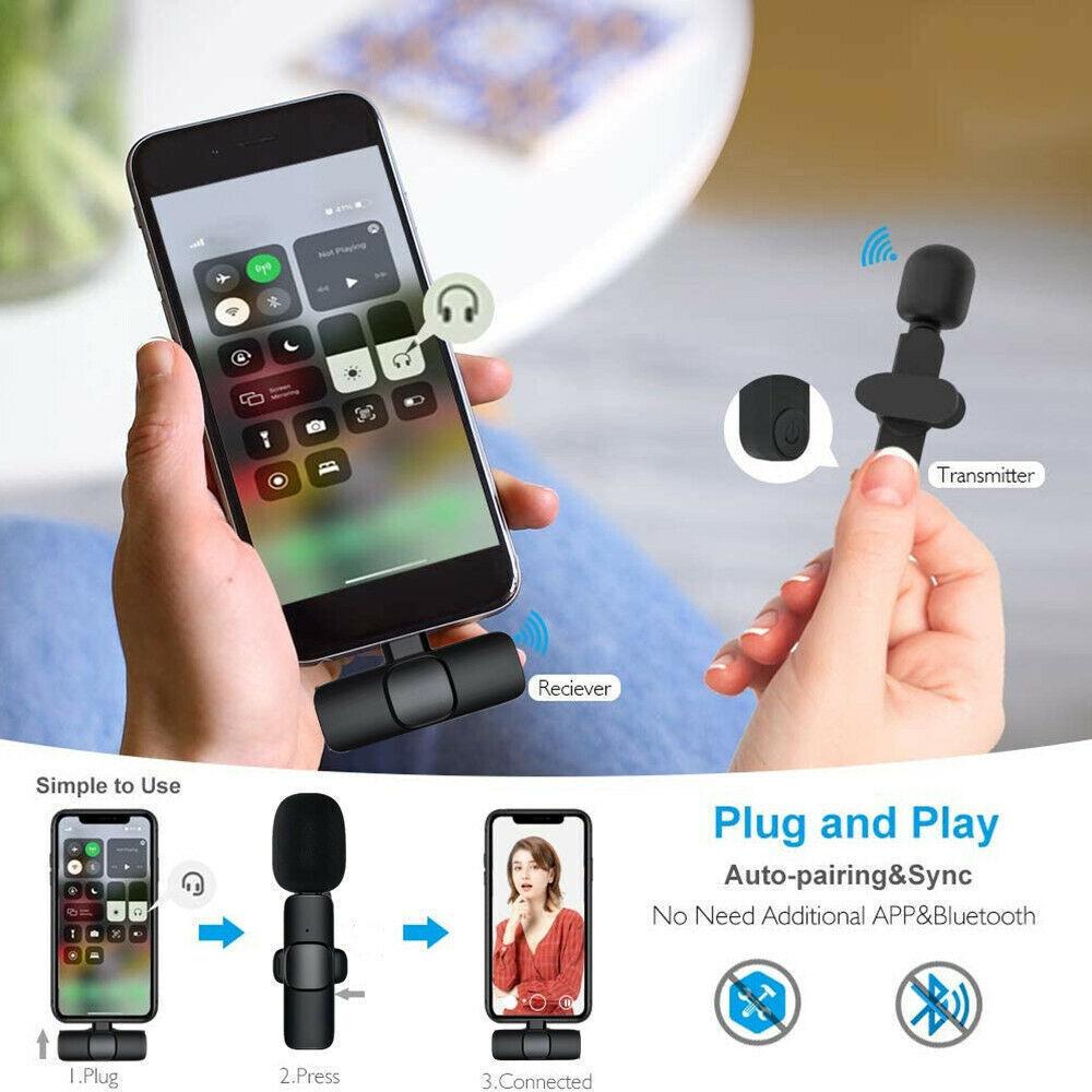 Lavalier Mini Microphone Wireless Audio Video Recording - Arovion