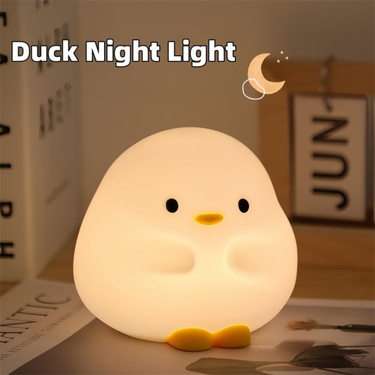 Cute Duck LED Night Lamp Cartoon Silicone USB Rechargeable Light - Arovion