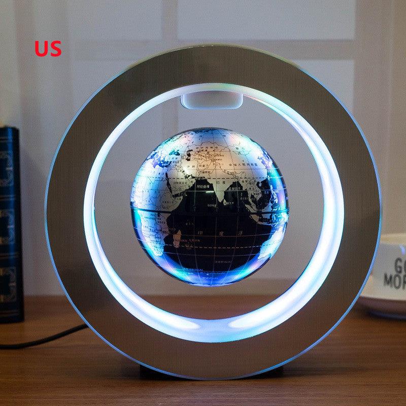 Round LED World Map Floating Globe Magnetic Levitation - Arovion