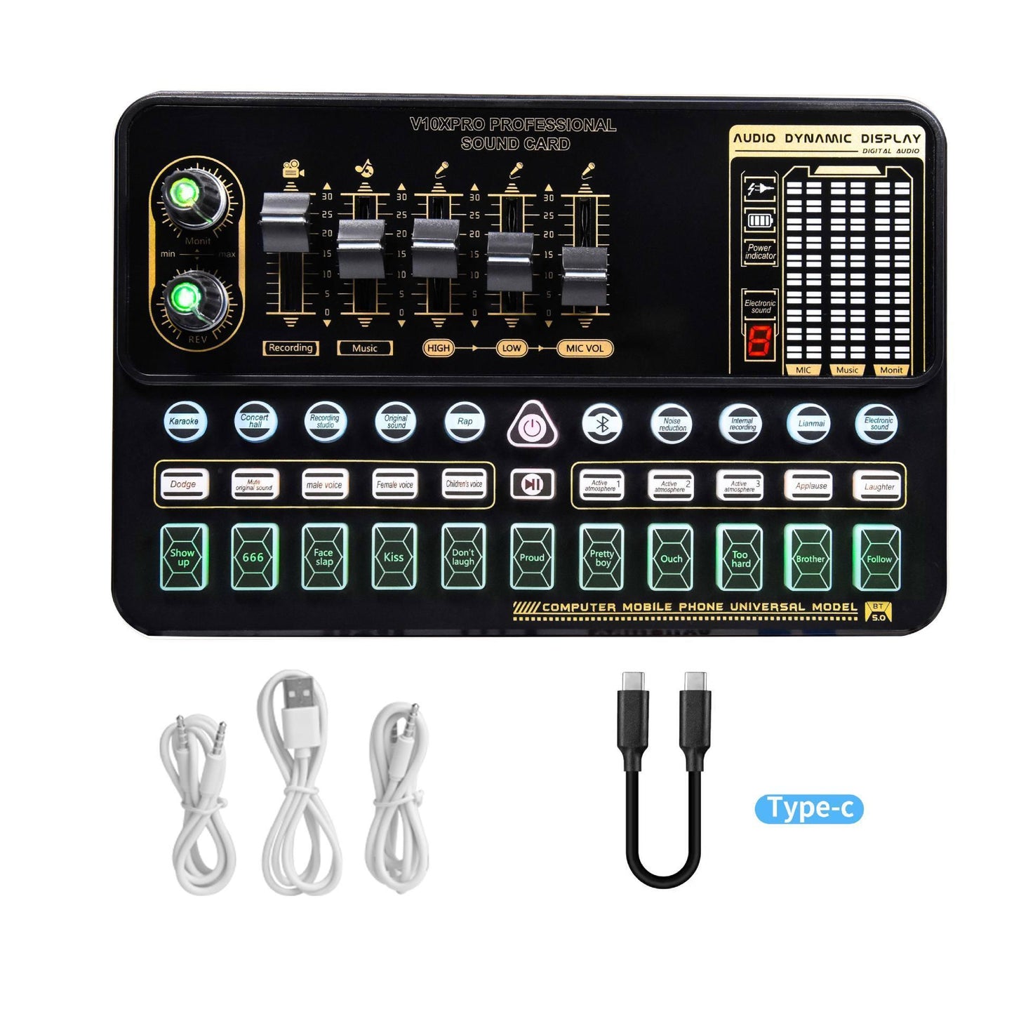 Live Broadcast Sound Card Set With Condenser Microphone - Arovion