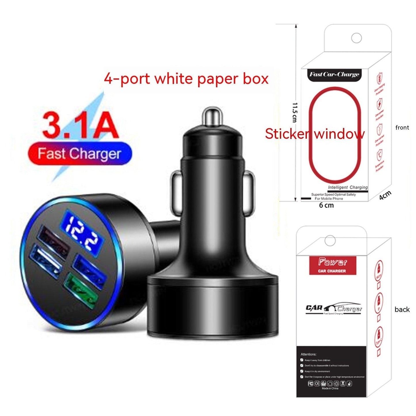 One-to-four Multi-port Car Charger - Arovion