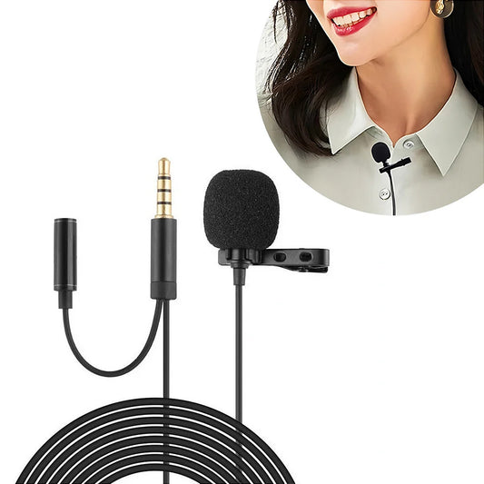 Microphone Lapel Smartphone Cameras Wired Headphone Plug P3 - Arovion