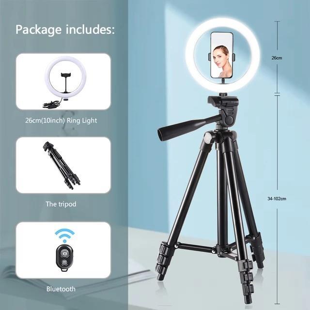 Led Selfie Phone Lamp With Tripod Stand Holder - Arovion