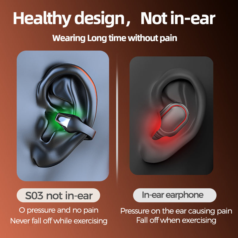 Ear Clip Bone Conduction Headphone Bluetooth-compatible 5.2 HIFI - Arovion