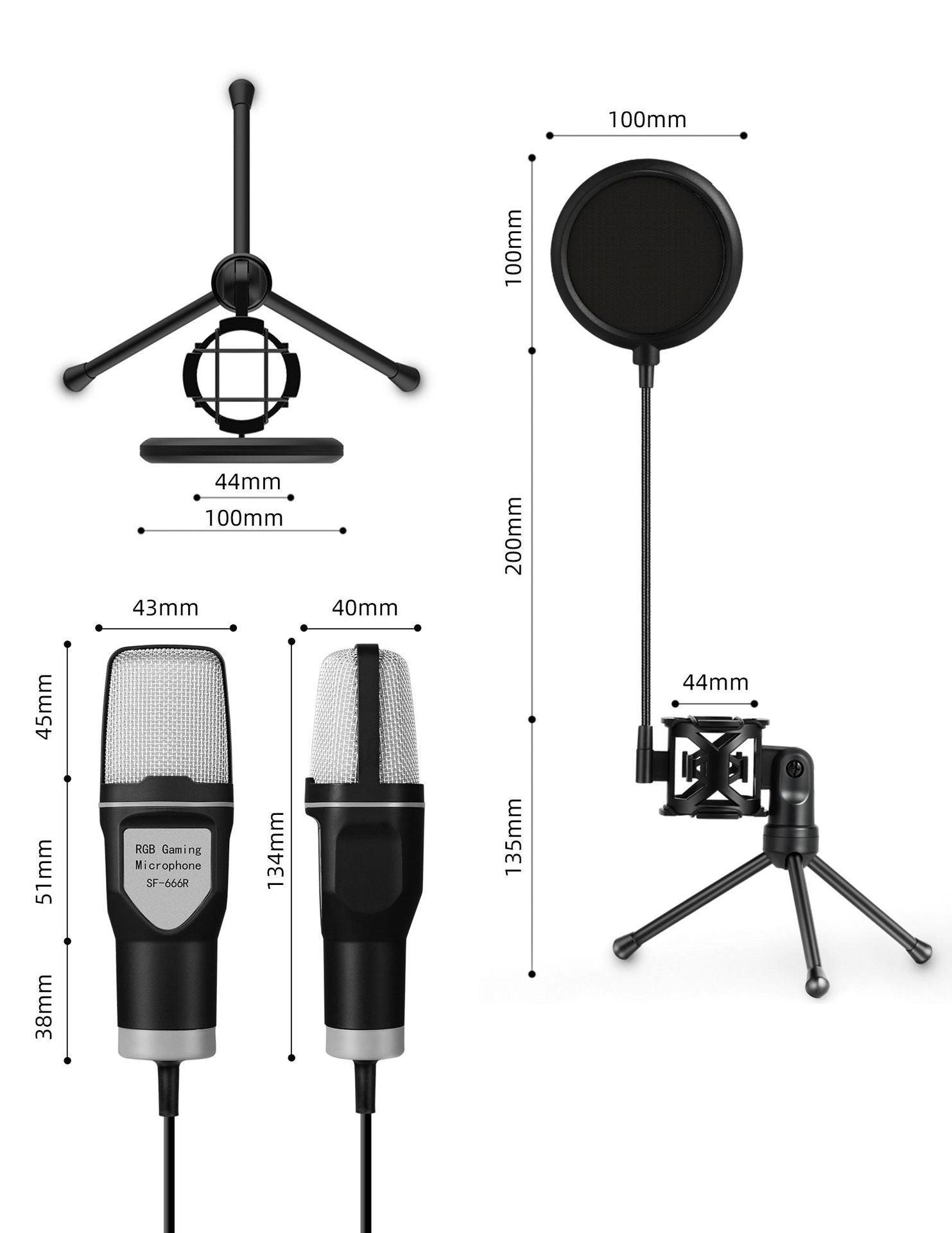 Full RGB Capacitor Esports Gaming Desktop Microphone - Arovion