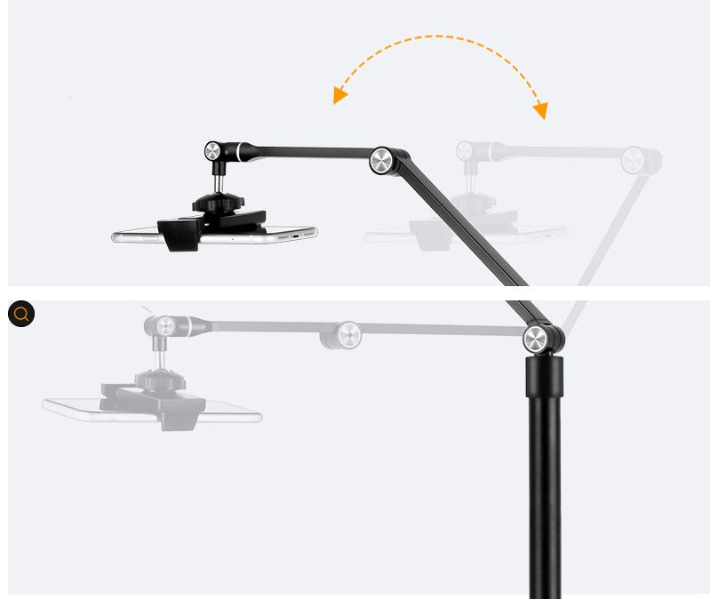 Mobile Phone Tablet Stand With Fill Light Vertical Folding Rotation - Arovion