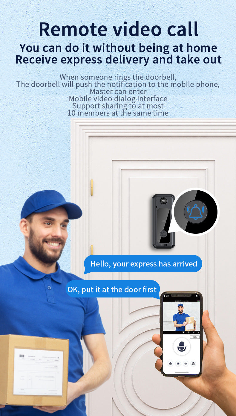 Wireless Smart Doorbell Home Low Power Wireless Wifi - Arovion