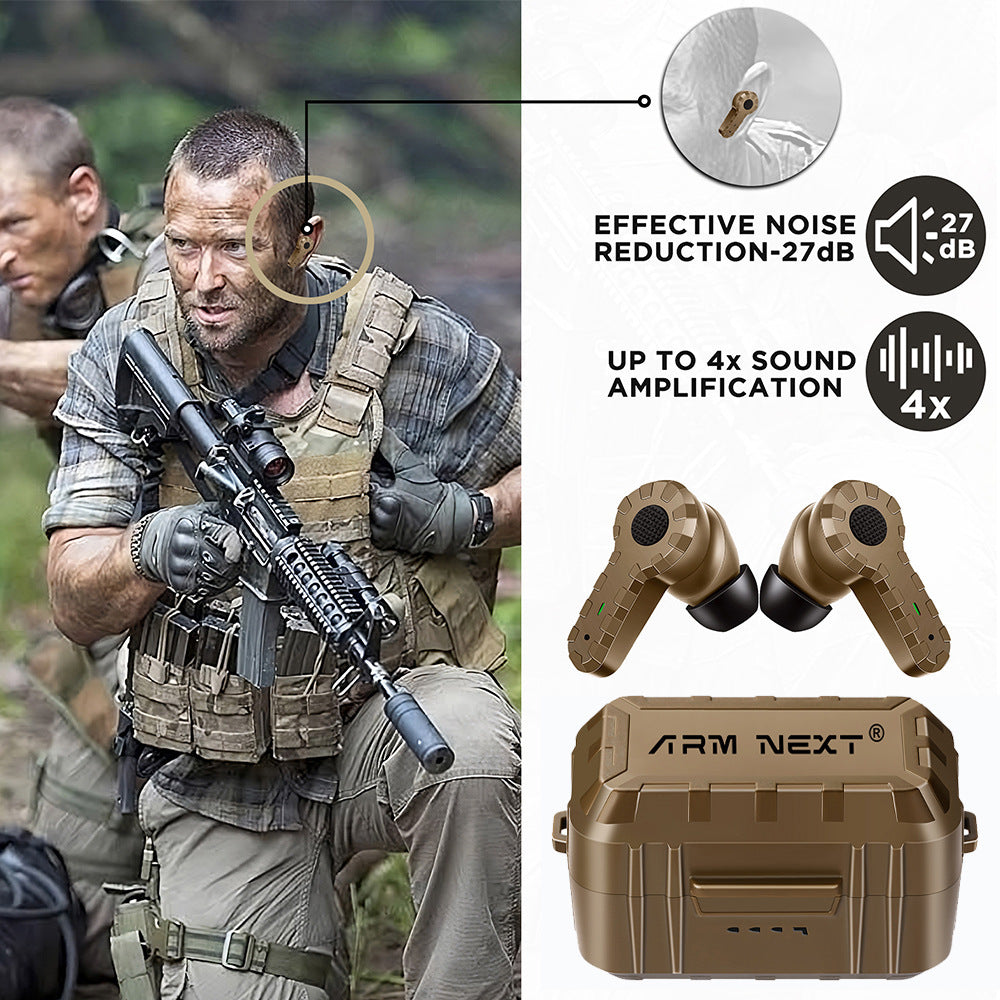 Tactical Noise Reduction Headset Rechargeable Pickup Hearing Shooting Earplugs - Arovion